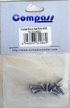 Stainless Button Head Bolt M3x8 (10)