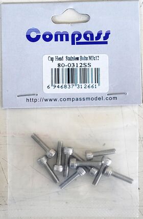 Cap Head Stainless Bolts M3x12 (10)