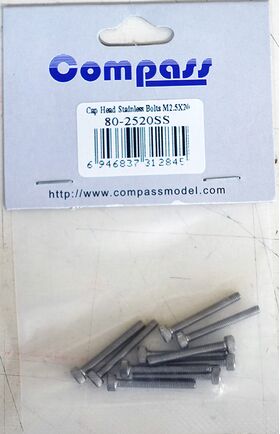 Cap Head Stainless Bolt M2.5x20 (10)