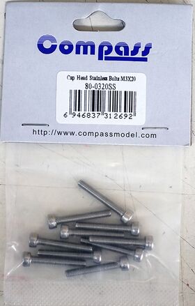 Cap Head Stainless Bolts M3x20 (10)