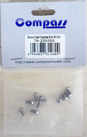 Button Head Stainless Bolt M2.5x5 (10)