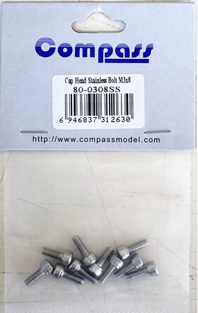 Cap Head Stainless Bolts M3x8 (10)