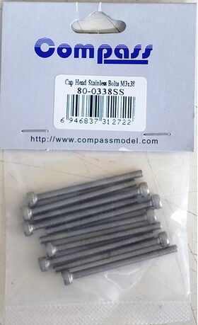 Cap Head Stainless Bolts M3x38 (10)